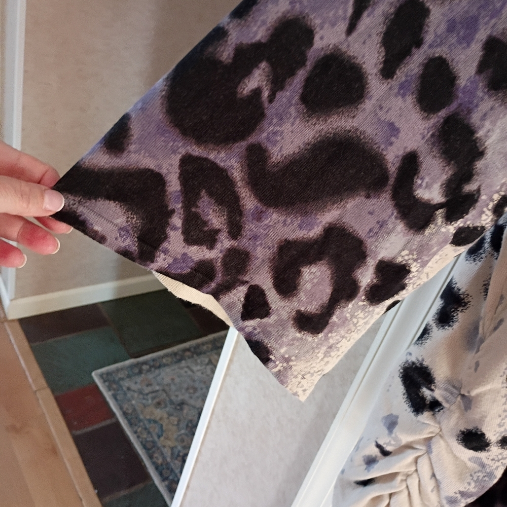 Lane Bryant Leopard Print Long Sleeve Top - Black, Purple, Gray - Picture 5 of 6